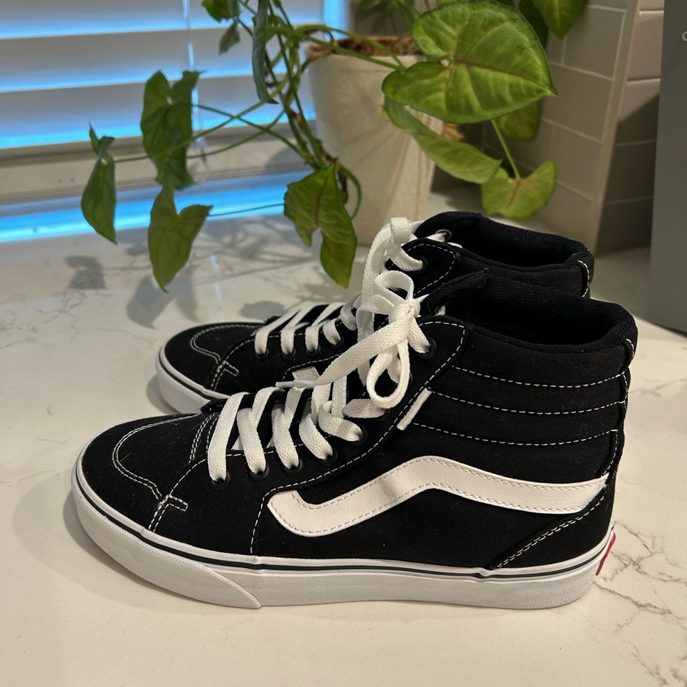 Vans Black and White Sk8-Hi Sneakers